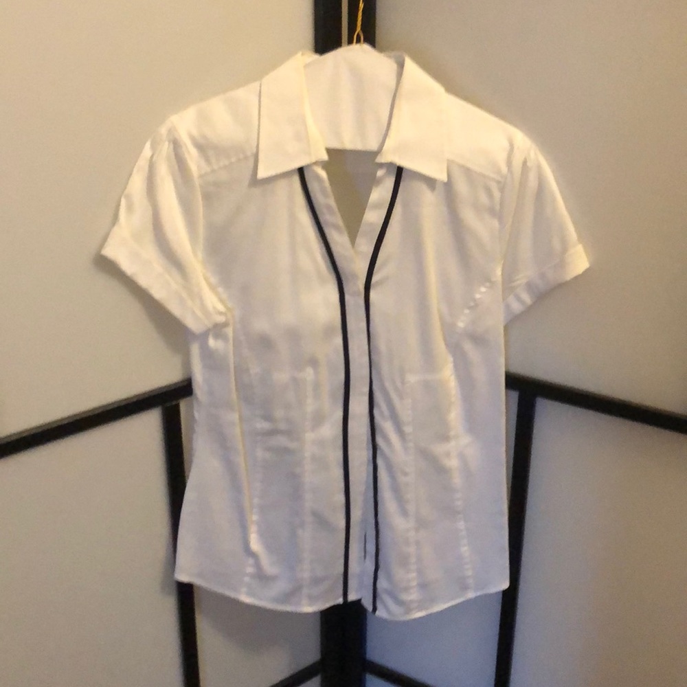 White Blouse with black accents